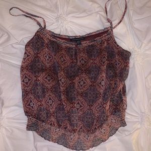 American Eagle Patterned Cropped Tank Top